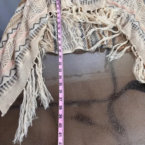 Festival Crochet Open Knit Vest Womens Large Boho Southwestern Indie Tribal - Picture 6 of 7